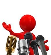 Public Speaking red Clip Art drawing