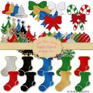 Glittering Christmas Clipart Digital Diecut By LifeWorxStudio $350