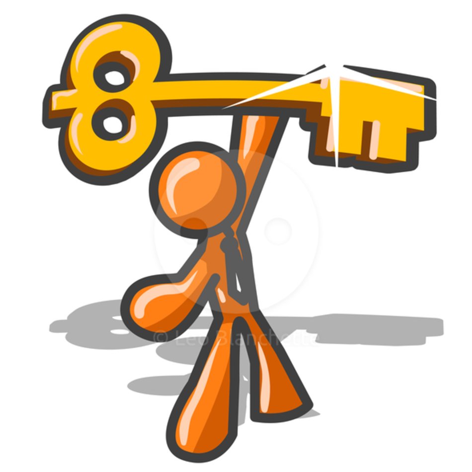 Key To Success Clip Art Orange Man With Giant