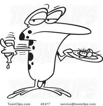 Black And White Frog Line Art