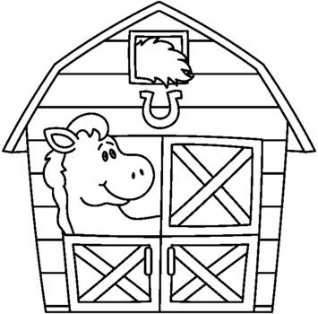 Black And White Farm Clip Art N7