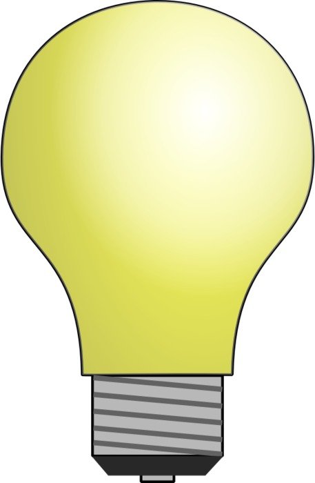 Light bulb with the light clipart