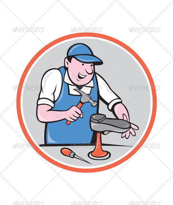 Shoe Circle Cartoon 8664085 Stock Vector Characters People Repair