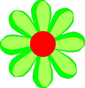 Green Cartoon Flower Clip Art N2