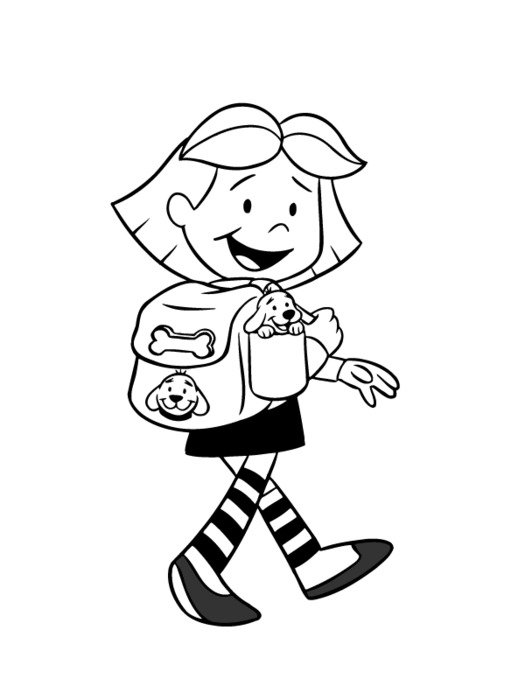 İllustration of the girl with a bag