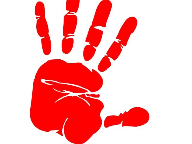 Red Hand Print Clip Art N4