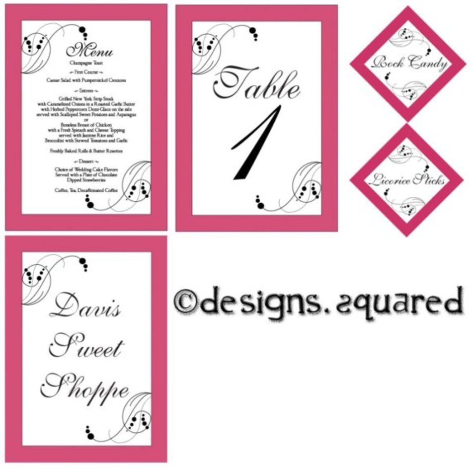 Table Numbers Were Fuschia Backingwhite Overlay As The Menus And