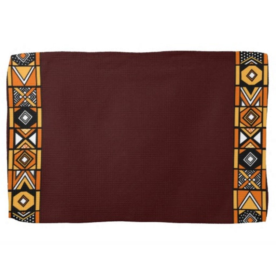 Brown African Art Kitchen Towel