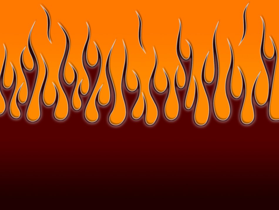 painted burgundy fire on an orange background