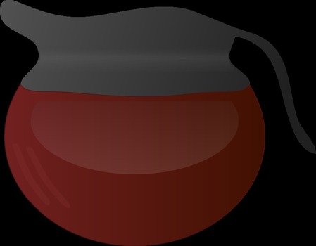 Coffee Pot at dark background, drawing