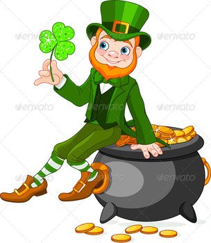 Gold Leprechaun Picture Pot Clip Art N15