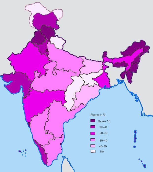 Poverty In India Map States