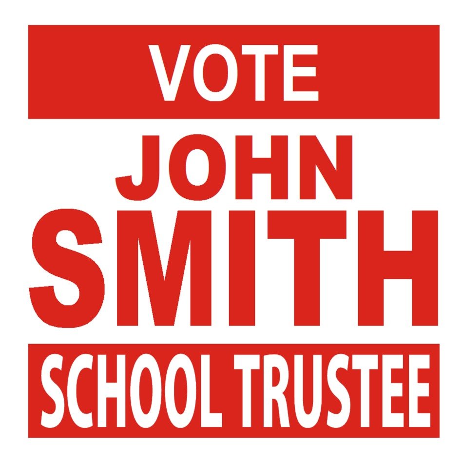 banner for voting John Smith
