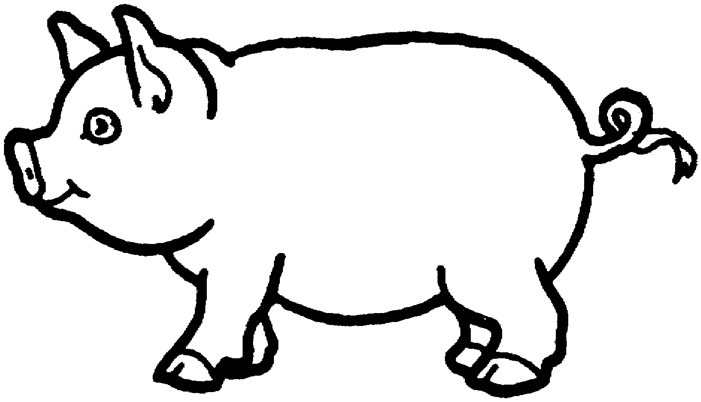 Pig Black And White drawing free image download