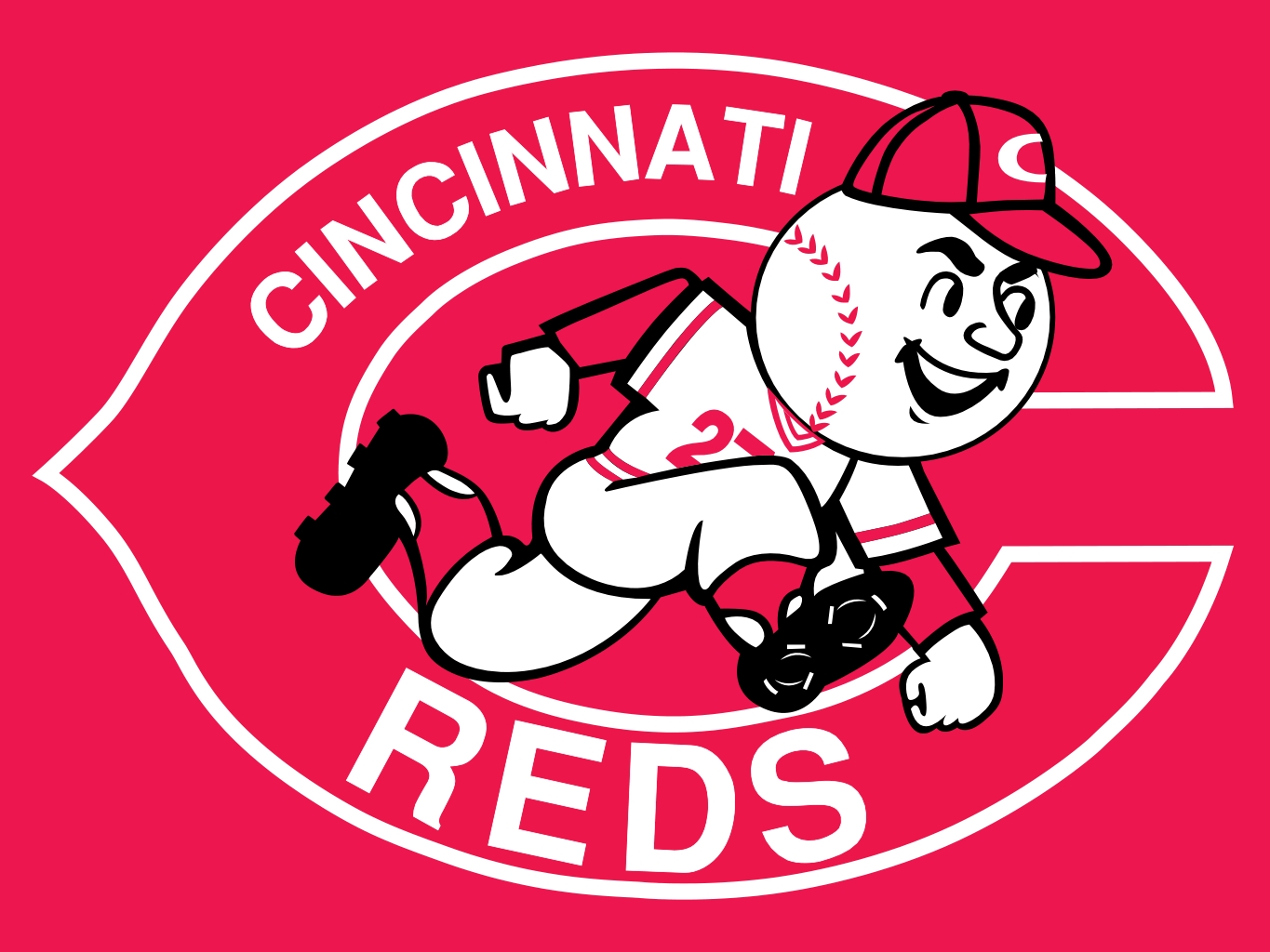 Cincinnati Reds man logo drawing free image download