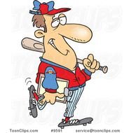 Cartoon Baseball Coach