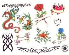 Colorful Drawing Tattoos clipart