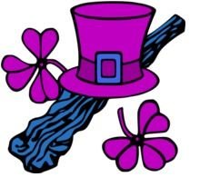 Hat And Shillelagh Colour Clipart