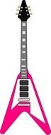 Pink Guitar Clip Art drawing