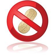 forbidden sign with peanuts