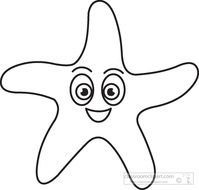 Black And White Starfish Clip Art N9
