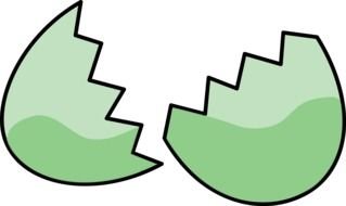 Clip art of green Cracked Egg