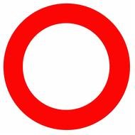 Red Circle With Line drawing