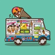 Cartoon Ice Cream Truck N3