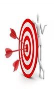 red-white target with arrows