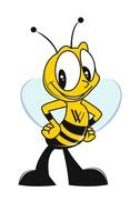 cartoon confident smiling bee