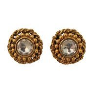 gold round diamond earrings