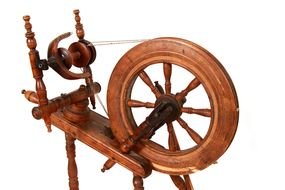 wooden spindle on a white background