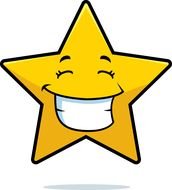 Smiling yellow star clipart