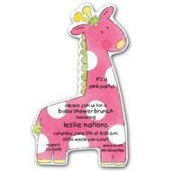 Giraffe Girl Baby Shower Invitations Templates