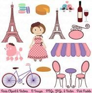 Paris Clip Art Clipart French With Eiffel Tower And N2