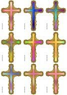 Colorful nine crosses clipart