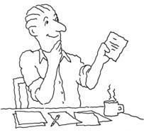 Cartoon Man working drawing
