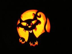 Happy Halloween cat moon drawing