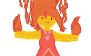 animated princess with a flame of fire in her hands
