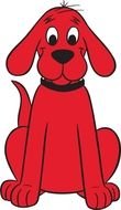 Sitting red dog clipart