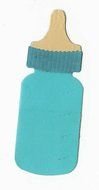 blue baby bottle with pacifier as an illustration
