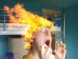 Hair On Fire as a picture for clipart