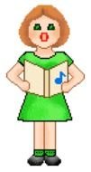 Beautiful and colorful drawing of the singing girl clipart