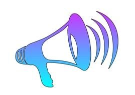 Blue Cheer Megaphone Clip Art