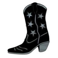 black boot with stars