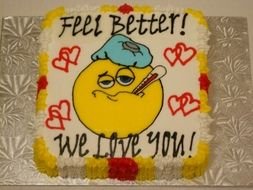 Sick Smiley cake drawing
