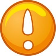 exclamation mark on an orange button