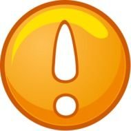 exclamation mark on an orange button