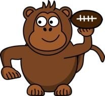 Monkey With Football Clip Art N2