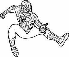 Spiderman, superherou, coloring page